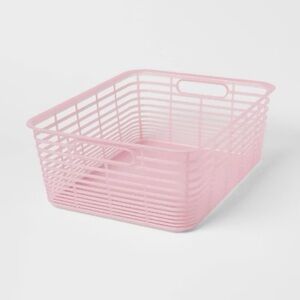 NEW 4 Brightroom Medium Aria Jelly Pink Decorative Storage Basket Bins